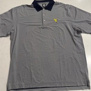 FootJoy Men's Black and White Striped Polo